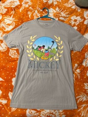 Disney Gray Tee with Blue and Yellow Mickey Graphic